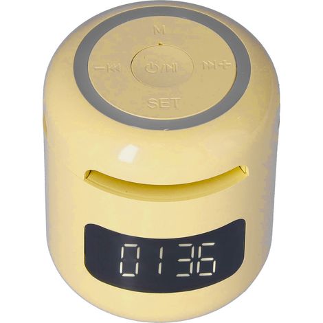 JM01 BT Uhr-Lautsprecher-Radio, verstellbar, multifunktional, tragbar, mit LED-Anzeige, gelb (1/5)