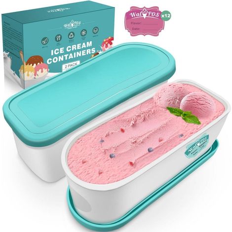 Eisbehälter 1.5L für Speiseeis, 2er-Set, wiederverwendbar, stapelbar (1/5)