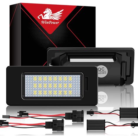 LED Éclairage plaque immatriculation CanBus Pas d'erreur 6000K Blanc froid 18 SMD Feux arrière pour A1 A4 S4 B8 A5 S5 Q5 A6 C7 A7 Sportback RS5 TTRS TT etc. 2 pièces (1/5)