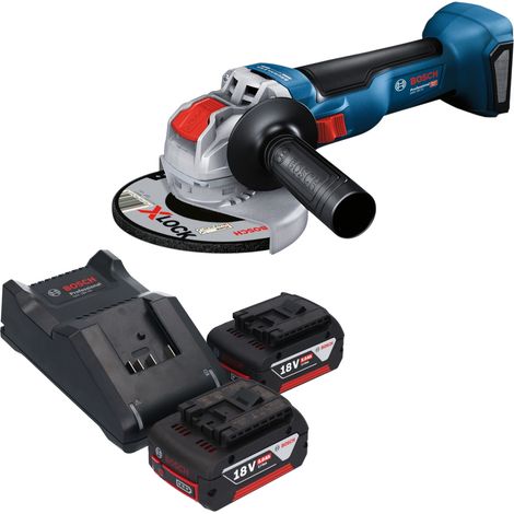 Smerigliatrice angolare a batteria Bosch GWX 18V-10 18 V 125 mm Brushless + 2 batterie da 5,0 Ah + caricabatterie