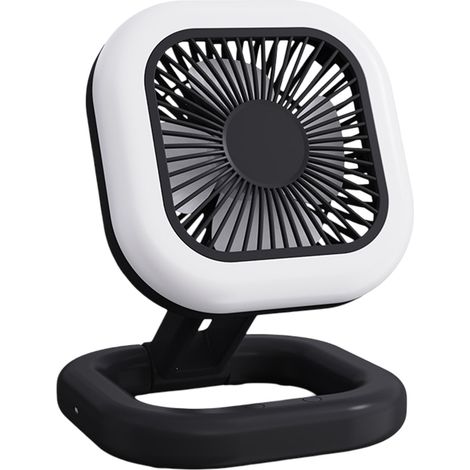 1 Ventilateur de camping, rechargeable USB, lanterne LED pliable, 3 vitesses, pour tente et urgence (1/5)