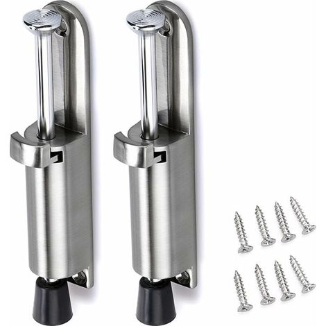 2 pezzi Fermaporta Supporto Porta Paraurti Porta Blocco Porta in Acciaio Inox con Gomma (argento) (1/5)