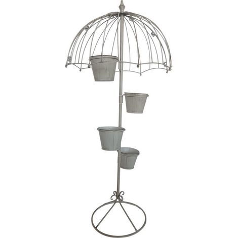 Garden Planter - Metal - L35 x W35 x H130 cm - Cream