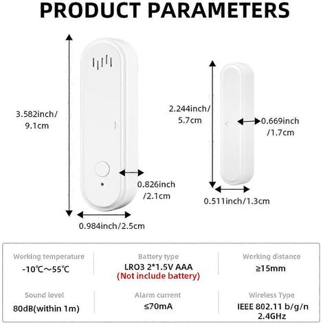 Tuya Smart WiFi Türsensor 80dB Schallschutz Fenstersensor