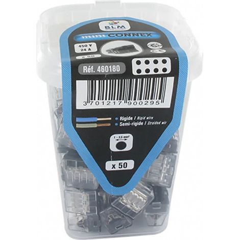 connecteurs automatiques - mini connex - 8 entrées - noire - boite de 50 - blm distribution 460180 (1/3)
