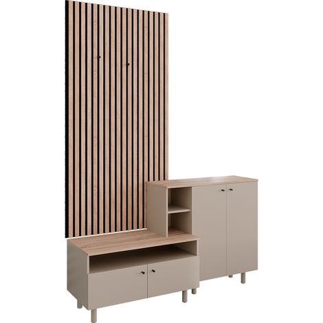 conjunto de recibidor Elano, Gris/Roble, 140 x 80 cm 2 partes, Vicco (1/5)