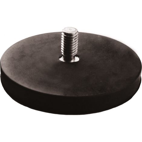 Flachgreifermagnet Set 2-teilig mit Gewindestutzen, Neodym,⌀ 66 mm 2 Stk