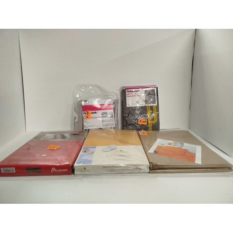 Lot de 5 - FINLANDEK FLEURESSE - Linge de lit parures 200x200 et draps-housses jersey - Coton Mako haute qualité - Neuf - Voir photos (1/4)