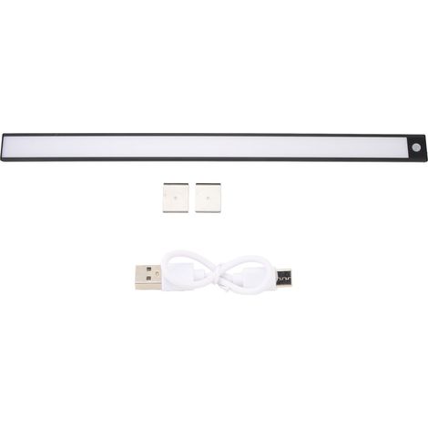 Barre lumineuse à capteur de mouvement, lampe LED blanche sans fil rechargeable pour placard