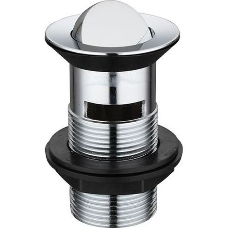 Bonde de lavabo en laiton avec clapet rotatif 75 mm sans trop plein, chromé (1/4)