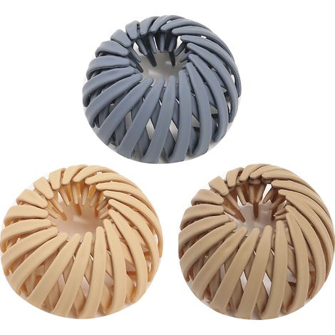 Lot de 3 pinces à cheveux, accessoire coiffure nid d'oiseau rétractable, résine plastique, cheveu long bouclé queue de cheval, femme fille (1/5)