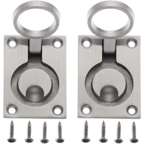 Lukengriff, verdeckter Schranklukengriff, Edelstahl-Bootslukengriff mit 8 Befestigungsschrauben (62 x 44 mm, 2 Stück) (1/5)