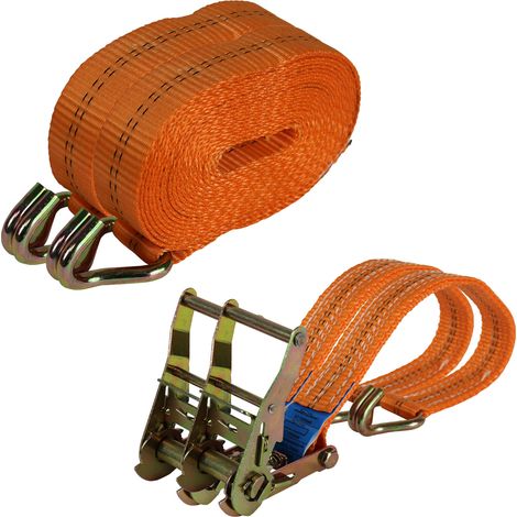 2x Profi Ratschen Spanngurt Spanngurte Zurrgurt 2-tlg 6m 2t 2to 2000kg TÜV/GS ORANGE (1/5)