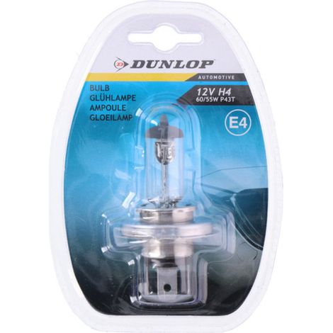 1 Stück Halogenlampe für Scheinwerfer H4 60/55W, 12V P43T E4 Dunlop
