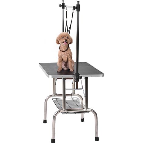 Table de toilettage pliante 90x60 cm acier noir HAVRYA (1/3)