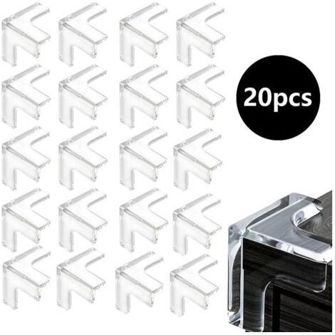 20 Pieces T-Shaped Table Corner Protector, Transparent Non-Toxic Soft Table Corner Protector with Glue, for Fireplace, Table, Furniture Corners, Bedside Tables (1/5)