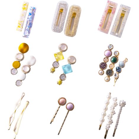 Pin À Cheveux - 20 Pièces - Perles Fausse - Alliage Métallique - Résine Acrylique - Pour Mariage Fête Quotidien - Lot Complet (1/5)