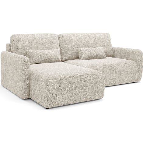 3-Sitzer-Wende-Ecksofa mit Bettkasten Lazare Hellgrau