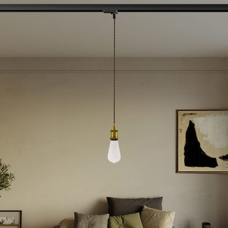 Creative Cables – Vintage-Schienen-Pendelleuchte mit geflochtenem Kabel – Leuchtmittel nicht enthalten