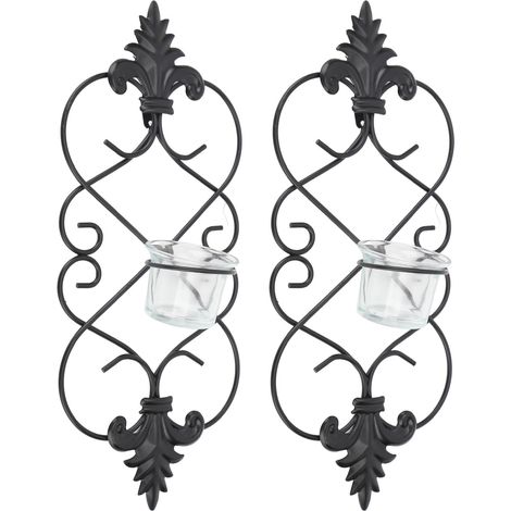supports de bougies muraux en fer, parfaits pour la décoration intérieure et les événements de mariage. (1/5)