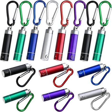 Ynkkvre - Porte-clés lampe torche LED - Lot de 14 - Lampe porte-clés multifonctionnelle - Mini lampe torche porte-clés - Idéale pour les activités nocturnes et les situations d'urgence - Ronde - Coule (1/5)