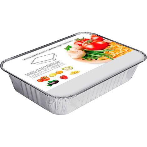 Plateaux à plat, en aluminium durable, polyvalents pour la cuisson et le service, 20.4X11.4X5.5Cm, 8 Ensembles (1/2)