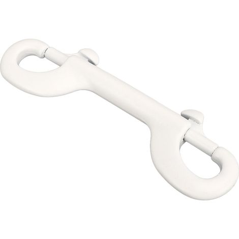 Mousqueton à double extrémité 100 mm à dégagement rapide, en acier inoxydable 316, blanc, pour gilet stabilisateur de plongée (1/5)