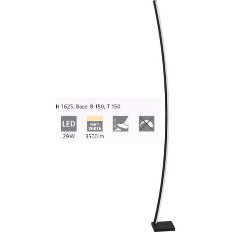 Piantana Moderna Picacha Acciaio Nero Luce Led Integrato 29W (1/4)