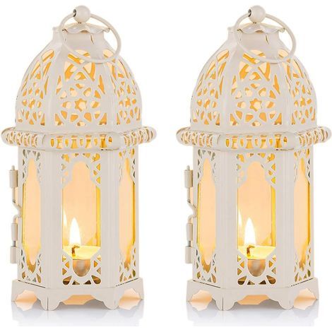 Moroccan candle lantern, 2 small transparent tealight holders (1/5)