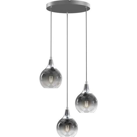 [GEBRAUCHT] B-Ware Hängeleuchte Monte 3-flammig silber E27 60W variabel 30-90 cm Milagro (1/2)