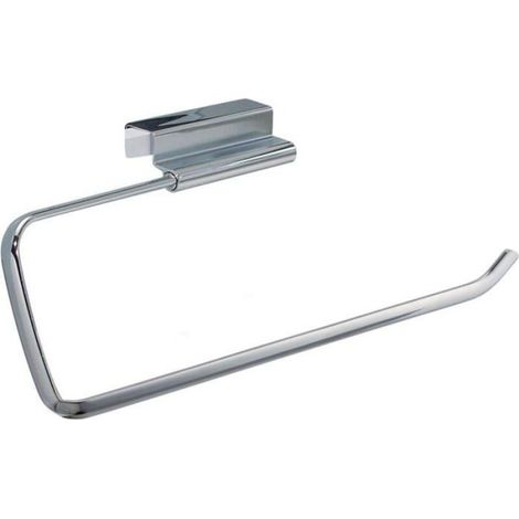 Dérouleur Essuie-Tout - Support Métallique pour Rouleaux Jusqu'à 27,9 cm - Fixation Sans Perçage sur Porte - 1 Pièce (1/4)