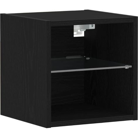 Maison Exclusive - Gabinete de noche LED montado en la pared Negr