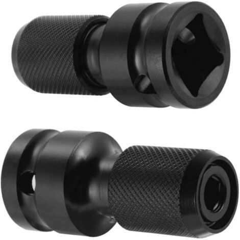 2 Pack 1/2" Square to 1/4" Hex Socket Adapter, Quick Release Chuck Converter for Impact Ratchet Wrench and Screwdriver Bit Holder Socket (1/5)