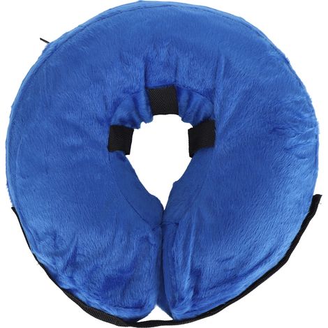 Bequemer, aufblasbarer Schutzkragen für Hunde und Katzen, blau XS (1/5)