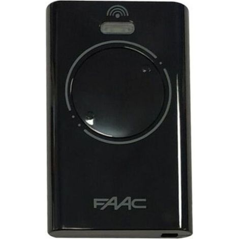 FAAC XT2 433 SLH Noire - Télécommande à 2 canaux - Codage Rolling Code SLH sécurisé - Compatible motorisation FAAC - Référence 7870071