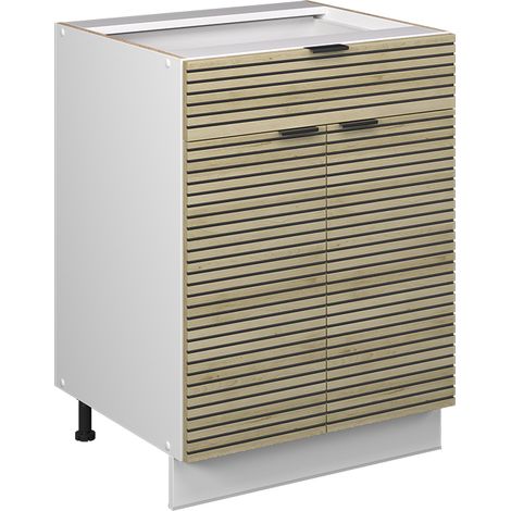 Meuble cuisine Fame-Line, Panneau en chêne, 60cm avec tiroir, sans plan de travail, Vicco (1/5)
