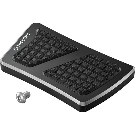 Talón del pedal de freno, aluminio duradero, agarre antideslizante, negro y blanco. (1/2)