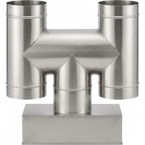 MAKA Comignolo a H Base Rettangolare, Terminale per Canna Fumaria Camino Stufa a Legna Pellet e Gas, Cappello Antipioggia Aspirafumo 420x520 mm (1/5)