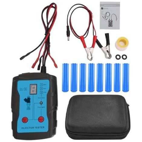Kraftstoffeinspritzdüsen-Tester und effizientes Reinigungswerkzeug, 8 Adapter, Pulsmodi, Zweikanal-Test für 2 Einspritzdüsen mit Werkzeugtasche, DIY-System - (1/5)