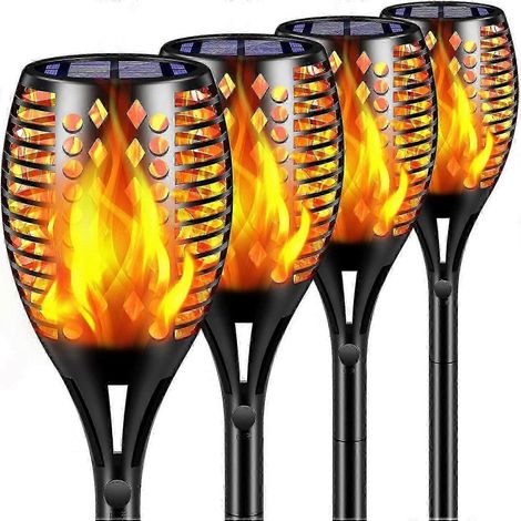 Lampe torche solaire LED à flamme vibrante (1 pièce) éclairage décoratif extérieur pour jardin étanche. (1/5)