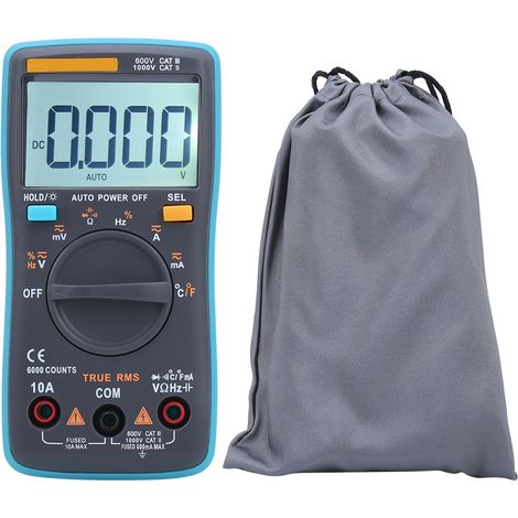 Multimètre numérique ZT102 : voltmètre AC/DC, testeur de courant et de capacité pour diodes, rétroéclairage, 6 000 compteurs (1/5)