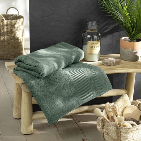 Drap de bain 90 x 150 cm – Coton éponge uni Tendresse Cèdre – 500 g/m²