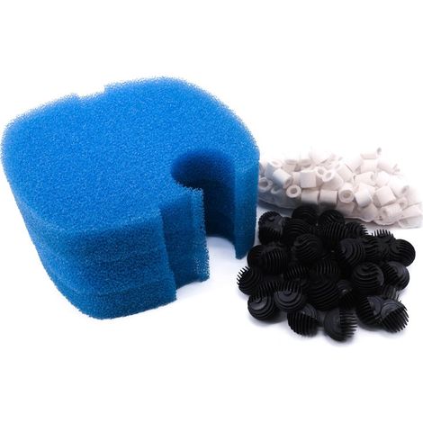 Filtermaterial Set Außenfilter HW 304 704 Bio Balls Keramik Ringe 3 Schwämme