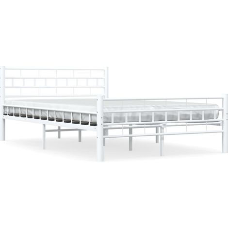 Maison Exclusive - Bettgestell Weiß Metall 140×200 cm