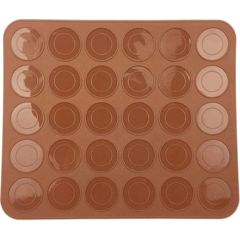 Makronen Macaron Tapis de Cuisson en Silicone 30 emplacements Marron 22 x 26 cm (1/5)