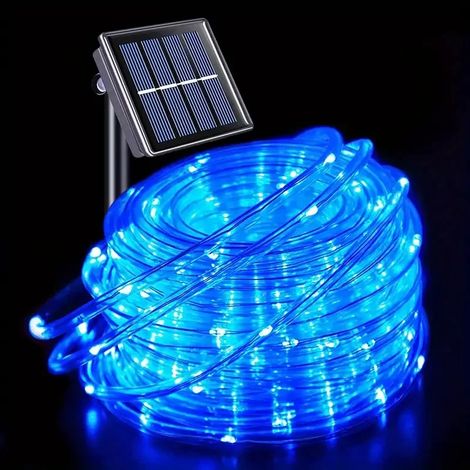 Guirlande lumineuse solaire LED étanche pour extérieur (7 m, 50 LED bleues), 8 modes (1/5)