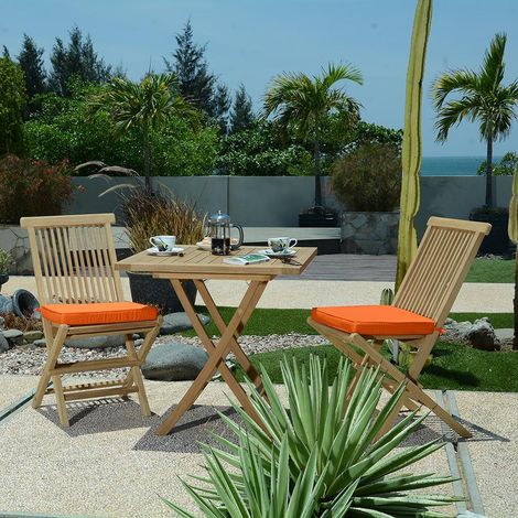 Salon de jardin teck massif Cesena, 2 places (1/5)