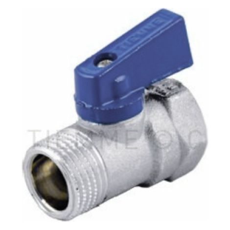 Minivalvola a sfera 1/2 maschio femmina nichelata per impianti idraulici tiemme 2940003