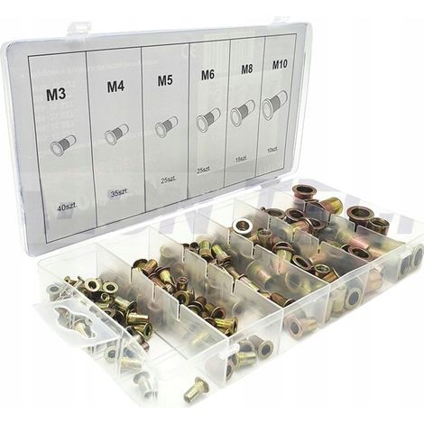 STAHL-NIETMUTTERN M3-M10 NIETMUTTER 150 Stück.