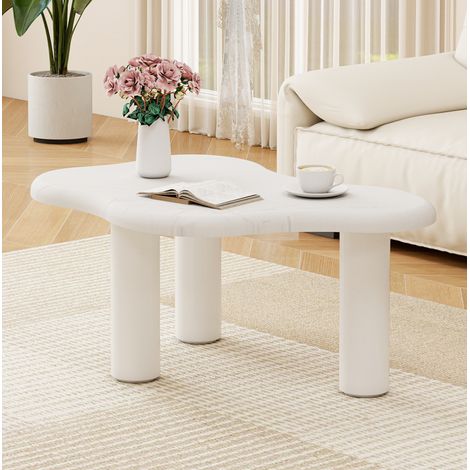 Table basse nuage blanche bords arrondis OKMYHOME (1/5)